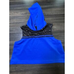 Weissman Dance Costume Hoodie Sequin Top Blue Kids‎ SA